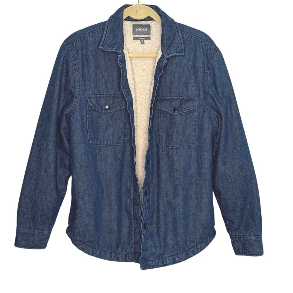 Bonobos Sherpa lined denim Shacket size medium standard fit